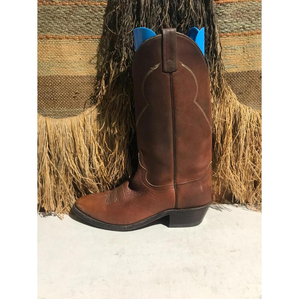 DAN POST EL-PASO Mens Dark  Brown Leather Western Cowboy Boots US Men 10D